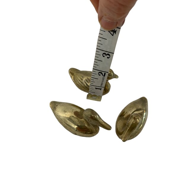 Vintage Small Set of 3 Duck Figurines Collectible Solid Paperweights Desk Decor - Picture 4 of 9